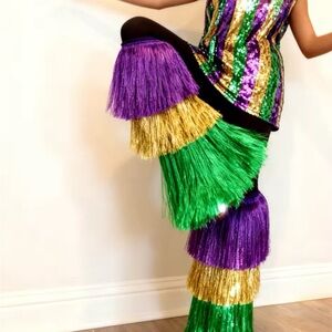 Mardi Gras Tinsel Leg Warmers